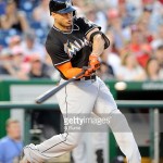 WASHINGTON, DC - MAY 04: Giancarlo Stanton #27 of the Miami Marlins bats against the Washington Nationals at Nationals Park on May 4, 2015 in Washington, DC. (Photo by G Fiume/Getty Images)